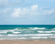 Wall art photo of waves at Watergate Bay Beach in Cornwall