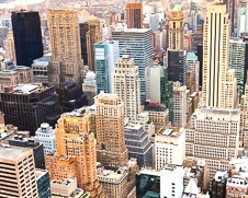fine art print of lower Manhattan from above