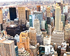 fine art print of lower Manhattan from above