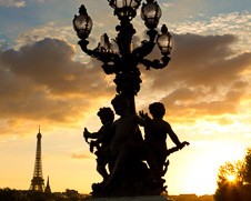 Wall art of Sunset over Paris with the Eiffel Tower in the background