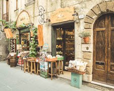 Art print of a traditional Italian store front in Tuscany
