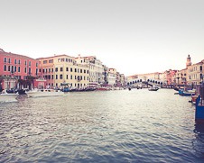The Rialto Bridge on the Grand Canal in Venice